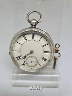 Antique solid silver gents Waltham mass pocket watch 1892 working ref2122