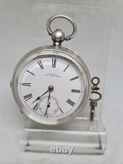 Antique solid silver gents Waltham mass pocket watch 1899 working ref2358