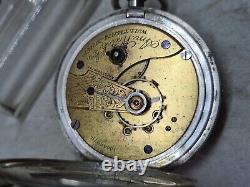 Antique solid silver gents Waltham mass pocket watch 1913 WithO ref2565