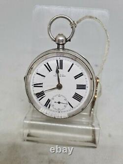 Antique solid silver gents Waltham mass pocket watch 1929 working ref1977