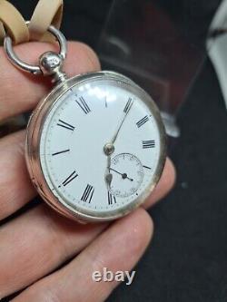 Antique solid silver gents William Skeares Bristol pocket watch 1879 WithO ref2738