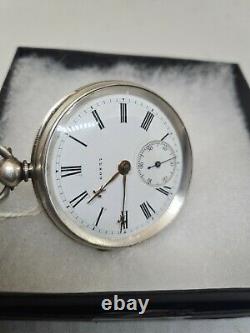 Antique solid silver gents fusee F. Brown London pocket watch 1878 WithO ref2137