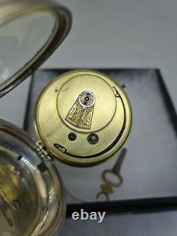 Antique solid silver gents fusee F. Brown London pocket watch 1878 WithO ref2137