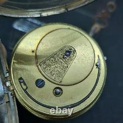 Antique solid silver gents fusee Geo. Mueller pocket watch 1867 Working ref2671