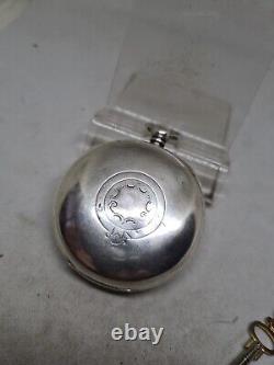 Antique solid silver gents fusee H. Williams pocket watch 1913 WithO ref2377
