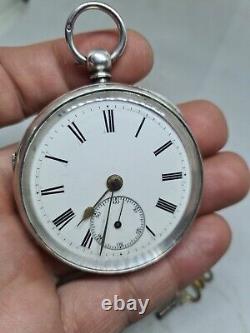 Antique solid silver gents fusee H. Williams pocket watch 1913 WithO ref2377