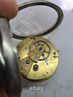 Antique solid silver gents fusee Joseph Wolfe pocket watch 1886 WithO ref2325