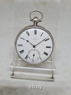 Antique solid silver gents fusee London pocket watch 1847 WithO ref2458