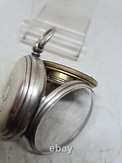 Antique solid silver gents fusee London pocket watch 1869 WithO ref2393