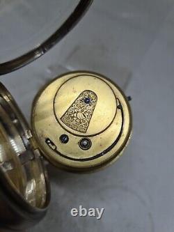 Antique solid silver gents fusee London pocket watch 1869 WithO ref2393