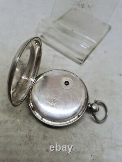 Antique solid silver gents fusee London pocket watch 1871 WithO ref1986