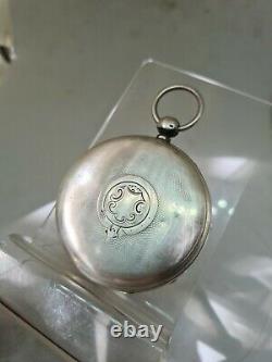 Antique solid silver gents fusee London pocket watch 1875 ref2150 working