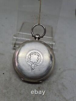 Antique solid silver gents fusee London pocket watch 1876 WithO ref2484