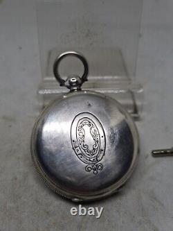 Antique solid silver gents fusee London pocket watch 1883 WithO ref2446