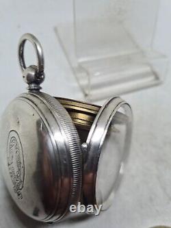 Antique solid silver gents fusee London pocket watch 1883 WithO ref2446
