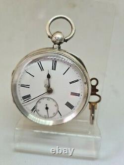 Antique solid silver gents fusee London pocket watch 1888 WithO ref2107