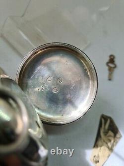 Antique solid silver gents fusee London pocket watch 1888 WithO ref2107