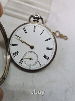Antique solid silver gents fusee W. Tucker Bristol pocket watch 1866 WithO ref2224