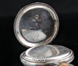 Antique sterling silver half hunter fob watch, pocket watch