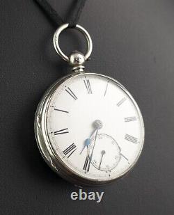 Antique sterling silver pocket watch, Mid Victorian