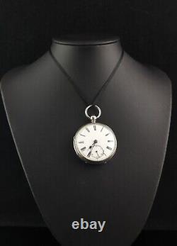 Antique sterling silver pocket watch, Mid Victorian