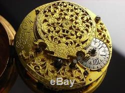 Antique very rare English Verge Fusee key wind pocket watch. Runs great! C. 1690