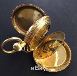 Antiques 18 Ct Solid Gold Full Hunter Pocket Watch