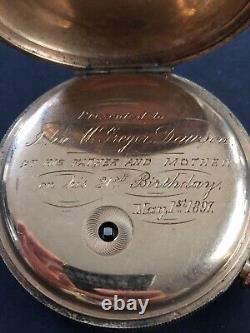 Antiques 9 Ct Solid Gold Full Hunter Pocket Watch By Rotherhams