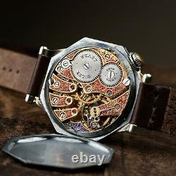 Antiques Pocket Watch Rolex Converted Wrist Watch Mens Luxury Mechanical Watch