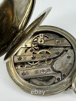 Art Nouveau Chrono Besancon Epinal Argentan Depose Pocket Watch Antique 1900