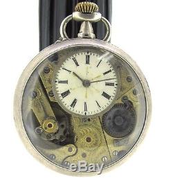 BREVET Swiss Engraved Antique Silver Open Face VALOR Pocket Watch