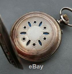 Bapst & Falize 1880-1890s rare antique pocket watch alarm silver