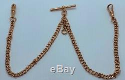 Beautiful Antique 9ct Gold Double Albert Chain