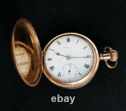 Beautiful Antique Gold Plated Full Hunter Pocket Watch by Thomas Russell & Son