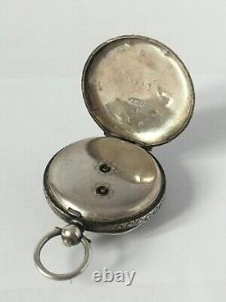 Beautiful Little Antique Solid Silver Swiss Pocket Watch