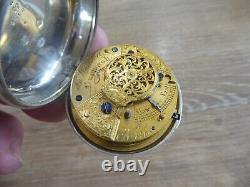 Burmash John Waddell Fusee Verge Pair Cased Pocket Watch Date C1851