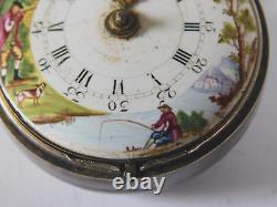 C1779 ANTIQUE SOLID SILVER PAIR CASE VERGE FUSEE POCKET WATCH TARTS of LONDON
