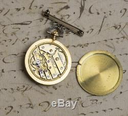 CARTIER Extra Flat ENAMEL & DIAMONDS 18k Gold Antique Lady Pocket Watch
