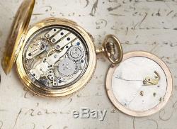 CONCEALED EROTIC AUTOMATON / REPEATER REPEATING 18k GOLD Antique Pocket Watch
