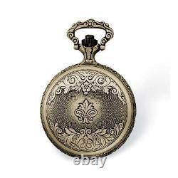 Charles Hubert Antiqued Gold-Finish 2 Horses Pocket Watch