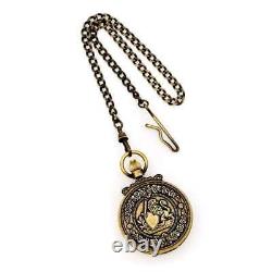 Charles Hubert Antiqued Gold-Finish Lion Crest Pocket Watch