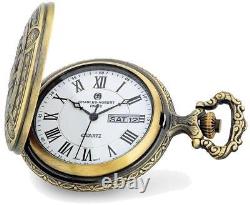 Charles Hubert Antiqued Gold-Finish Train Pocket Watch
