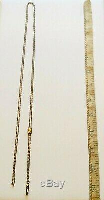 Chatelaine Pocket Watch Chain gold fill Slider Necklace 52 antique victorian