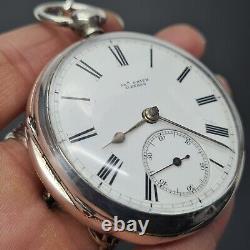 Chester 1874 Sterling Silver Fusee Pocket Watch J&jt Smith Kendal