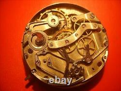 Chronograph Antique Pocket Watch Movement And Enamel Dial, Working