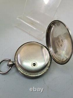 Chunky Antique solid silver gents British Lion pocket watch 1902 WithO ref2121