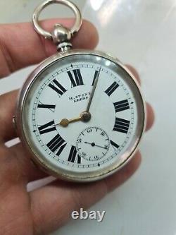Chunky Antique solid silver gents H. STONE LEEDS pocket watch 1920 WithO ref2121