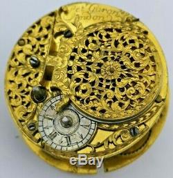 Circa 1690-1700 Garon, London Verge Fusee Pocket Watch Movement Ticking (R89)