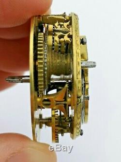Circa 1690-1700 Garon, London Verge Fusee Pocket Watch Movement Ticking (R89)