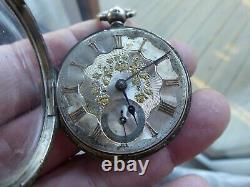 Coventry Maker Antique Silver Dial Gold Numerals Gents Fusee Pocket Watch